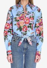 Dolce & Gabbana Floral Bouquet Print Knotted Shirt Multicolor F5T76T-HS5UU-HC5ZO