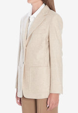 Max Mara Caraffa Single-Breasted Blazer Beige 2521046161600-10330-001