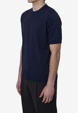 John Smedley Kempton Crewneck T-shirt Blue KEMPTON--FRENCH NAVY