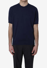 John Smedley Kempton Crewneck T-shirt Blue KEMPTON--FRENCH NAVY