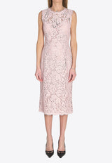 Dolce & Gabbana Guipure Lace Midi Dress Pink F6H0ZT-HLMTB-F1246