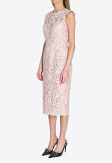Dolce & Gabbana Guipure Lace Midi Dress Pink F6H0ZT-HLMTB-F1246
