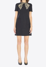 Valentino Crepe Couture Bow Mini Dress Black 7B3VAFH5-1CF-BNH