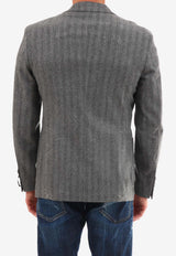 Tonello Single-Breasted Wool Jacket - Blue Gray 06G32TY-7062R-900