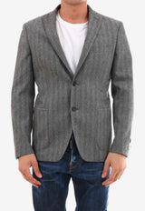 Tonello Single-Breasted Wool Jacket - Blue Gray 06G32TY-7062R-900