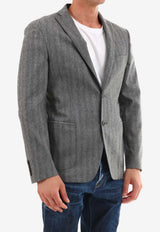 Tonello Single-Breasted Wool Jacket - Blue Gray 06G32TY-7062R-900
