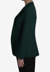Loewe Single-Breasted Wool Blazer Green S540Y03XBU--4100