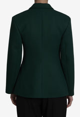 Loewe Single-Breasted Wool Blazer Green S540Y03XBU--4100