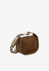 Burberry Mini B Clip Suede Crossbody Bags Brown 8120200--A3819