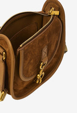Burberry Mini B Clip Suede Crossbody Bags Brown 8120200--A3819