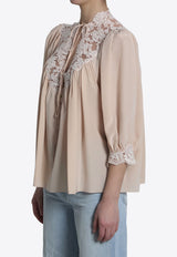 Chloé Silk Lace Blouse Pink CH26SHT38005--6H6