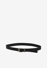Saint Laurent Cassandre Calf Leather Belt Black 864585-BOO0E-1000