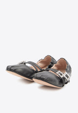 Roger Vivier Crystal Buckle Mary-Jane Ballet Flats Black RVW7433907091T--B999