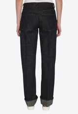 Burberry Straight-Leg Logo Jeans Indigo 8101680--C1765