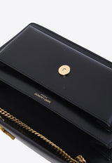 Saint Laurent Sunset Smooth Leather Clutch Black 810997-0SX0W-1000