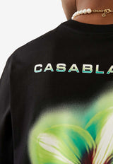 Casablanca Glitch Orchid Print T-shirt Black SP26JTS044--06