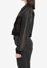 Versace Leather Blouson Jacket Black 1024617-1A17766-1B000