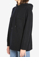Max Mara Liana Hooded Sweater in Wool and Cashmere Black 2521366132600-12021-007