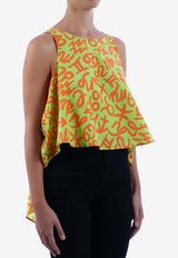 Jeremy Scott Zodiac Print High-Low Top Multicolor TO191-ZODIAC-