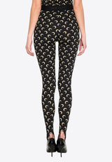 Marine Serre Moon Printed Leggings Black WPA111AC-JER0001-IT99