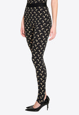 Marine Serre Moon Printed Leggings Black WPA111AC-JER0001-IT99