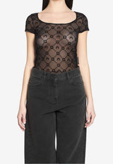 Marine Serre Monogram Mesh Top Black WTO389AC-JER0005-BK99