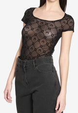 Marine Serre Monogram Mesh Top Black WTO389AC-JER0005-BK99