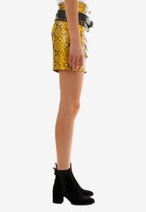 Unravel Project Python Leather Mini Skirt Yellow UWJC008F19LEA001--6010