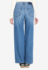 MOTHER Rerun Zip Sneak Jeans Blue 12488-1230--HUF