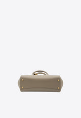 Dolce & Gabbana Marlene Grained Leather Top Handle Bag Beige BB7734-A3G19-8I399