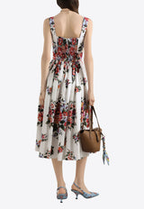Dolce & Gabbana Flower Bouquet Midi Dress Multicolor F6TTGT-HS5UU-HA5ZO