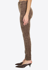 Gucci Stretch Velvet Leggings Brown 854586-ZAUG7-1209