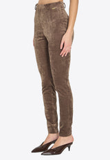 Gucci Stretch Velvet Leggings Brown 854586-ZAUG7-1209