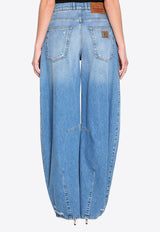 Dolce & Gabbana Barrel-Leg Faded Jeans Blue FTDG9D-G8OG6-S9001