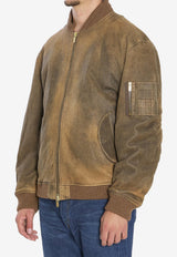 Golden Goose DB Vintage Leather Bomber Jacket Brown GUP02489-P002168-55260