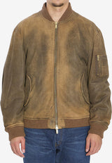 Golden Goose DB Vintage Leather Bomber Jacket Brown GUP02489-P002168-55260