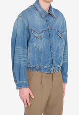 Versace Buttoned Denim Jacket Blue 1024483-1A17466-1D800