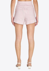 Max Mara Celebre Turn-Up Mini Shorts Pink 2611141011600-10267-022