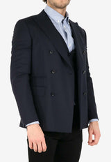 Tonello Double-Breasted Wool Jacket Navy 01G3R0X-1063U-600