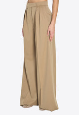 Max Mara Quorum Wide-Leg Tailored Pants Camel 2611131161600-10321-001