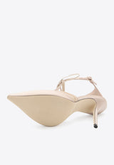 Jimmy Choo Afia 100 Satin and Mesh Pumps Cream AFIA\MESH100-DQR-MACARON