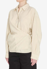 Lemaire Straight Collar Twisted Shirt White SH1141-LF1308-BG235