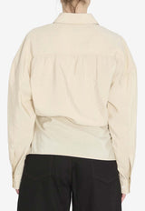 Lemaire Straight Collar Twisted Shirt White SH1141-LF1308-BG235