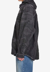 Balenciaga Hooded Denim Parka Black 857178-TTWA6-4864