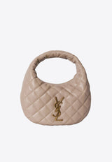 Saint Laurent Icarino Quilted Nappa Hobo Bag Beige 851689-AAANG-2721