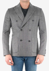 Tonello Double-Breasted Wool Jacket Gray 06GW050-5259R-900