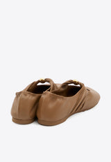 Loewe Petal Toe Ballet Flats Brown L815466X46--3980