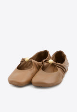 Loewe Petal Toe Ballet Flats Brown L815466X46--3980