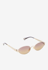 Chloé Holly Oval Sunglasses Gold CH0355S54--767
