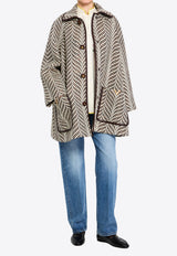 Valentino Animalier Wool Peacoat White 8B3CJ3Z7-9RF-CBY